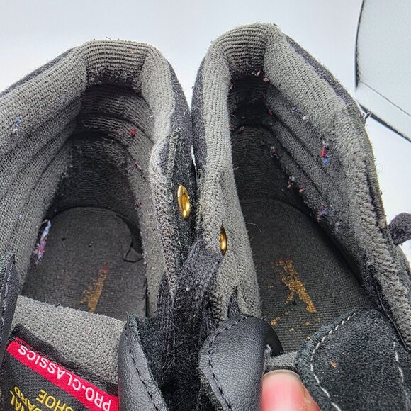 Vans Pro Classics Mens Size 8 Black Professional Skateboard Shoes High Top Suede - Picture 9 of 13